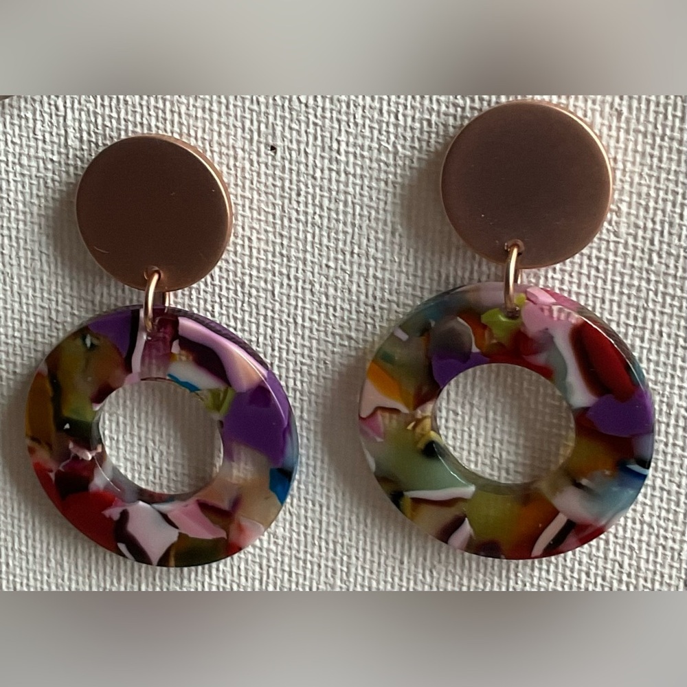 Multicolor Statement Earrings Set. Pierced Earrin… - image 5